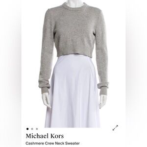 Michael Kors Gray Cashmere Crew Neck Sweater